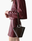 Kate Spade Halo Glazed Leather Mini Bucket Bag | LEVISONS