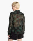 Michael Kors Polka Dot Georgette Tie-Neck Blouse | LEVISONS