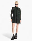Michael Kors Polka Dot Georgette Tie-Neck Dress | LEVISONS
