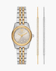 Michael Kors Lexington Pavé Two-Tone Watch And Slider Bracelet Gift Set | LEVISONS