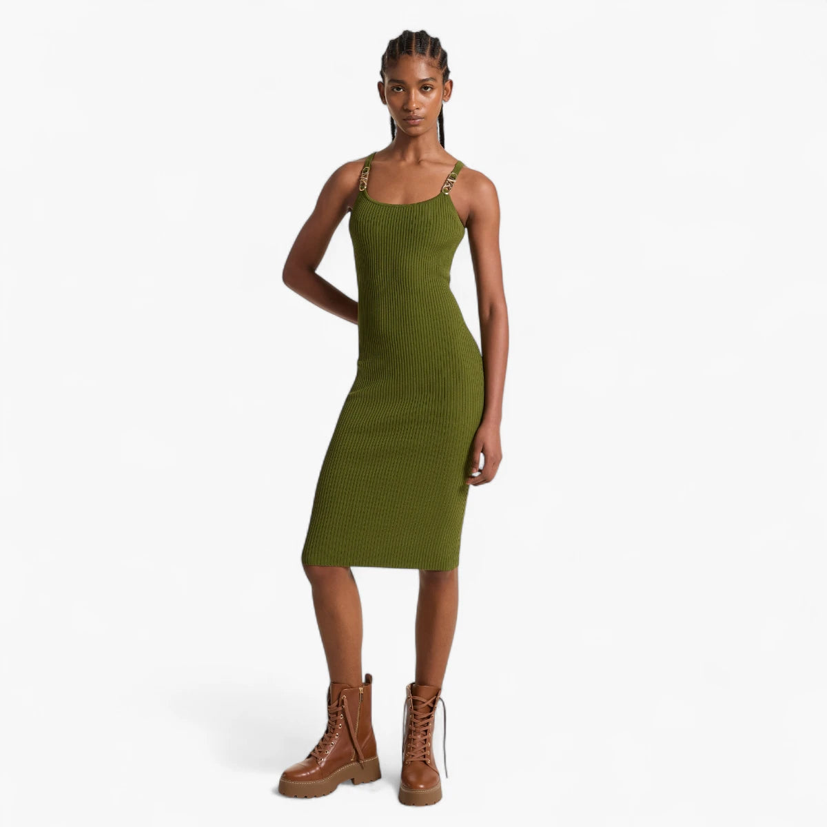 Ribbed Stretch Knit Midi Tank Dress  Levisons
