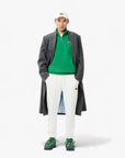 Loose Fit Zip Neck Badge Accent Sweatshirt