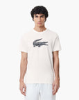 Lacoste Crew Neck Crocodile Print Organic Cotton T-Shirt | LEVISONS