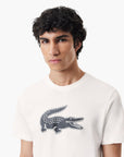 Lacoste Crew Neck Crocodile Print Organic Cotton T-Shirt | LEVISONS