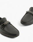 Emporio Armani Pebbled Leather Loafers With Branded Stirrup Bar | LEVISONS