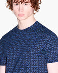 Armani Exchange Regular Fit All Over Logo Cotton Crewneck T-Shirt | LEVISONS