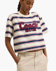 Coach Cursive Coach Striped Cropped T-Shirt | LEVISONS