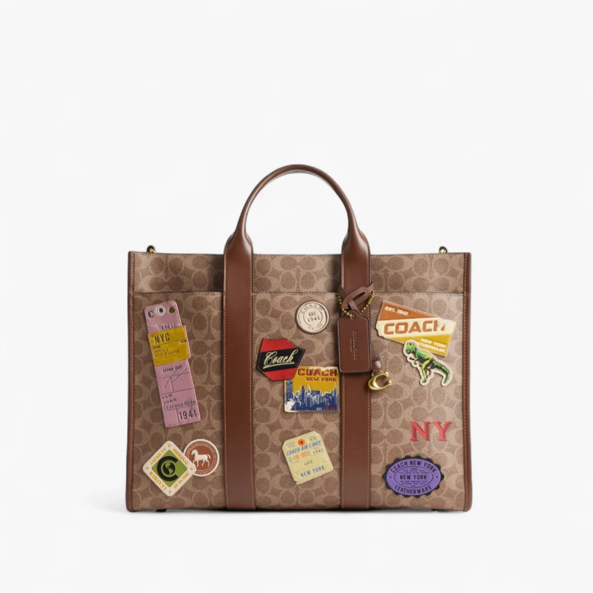 Wesley Tote In Signature Canvas With Patches – Levisons