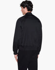 Armani Exchange Black And Gold Dual Zip Bomber Jacket With A Logo Patch | LEVISONS