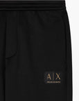 Armani Exchange Black And Gold Relaxed Fit Jogger Pants With Logo Patch | LEVISONS