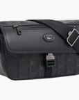 Lacoste Small Monogram Leather Flap Satchel | LEVISONS