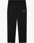 Armani Exchange Black And Gold Relaxed Fit Jogger Pants With Logo Patch | LEVISONS