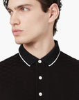 Emporio Armani All Over Eagle Mercerised Cotton Polo T-Shirt | LEVISONS