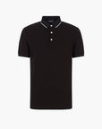 Emporio Armani All Over Eagle Mercerised Cotton Polo T-Shirt | LEVISONS