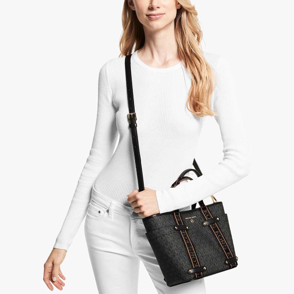 MICHAEL Michael Kors Small Maeve Tote Bag in White