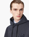 Emporio Armani Hooded Sweatshirt In Pinstriped Jersey | LEVISONS