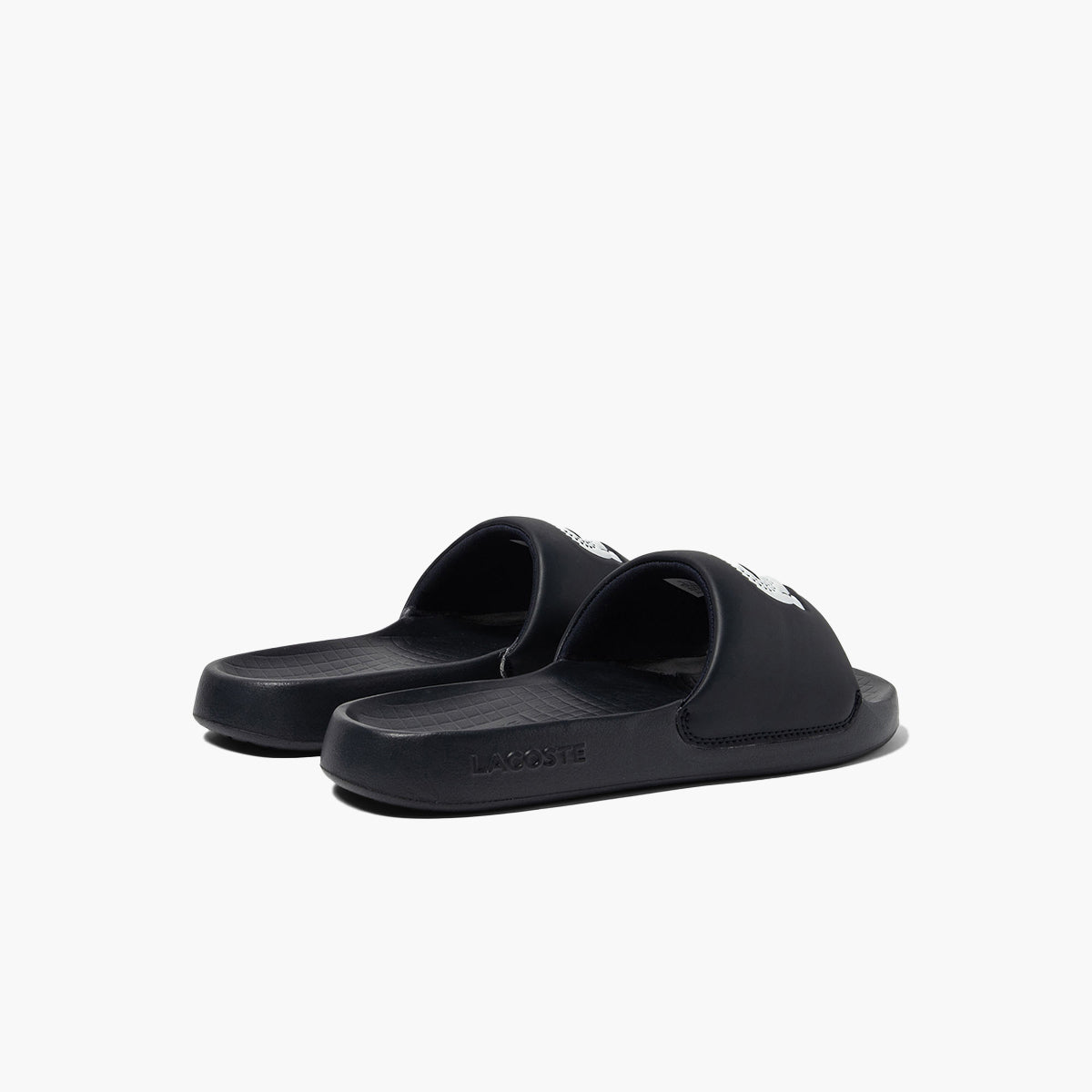 All black cheap lacoste slides