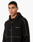 Emporio Armani Double-Jersey Hooded Zip-Up Sweatshirt With Gold Details And Logo | LEVISONS