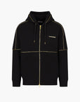 Emporio Armani Double-Jersey Hooded Zip-Up Sweatshirt With Gold Details And Logo | LEVISONS