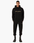 Emporio Armani Double-Jersey Hooded Sweatshirt With Gold Details And Logo | LEVISONS