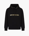 Emporio Armani Double-Jersey Hooded Sweatshirt With Gold Details And Logo | LEVISONS