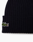 Lacoste Unisex Ribbed Wool Beanie | LEVISONS
