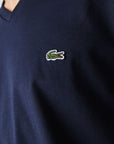 Lacoste V-Neck Pima Cotton Jersey T-Shirt | LEVISONS