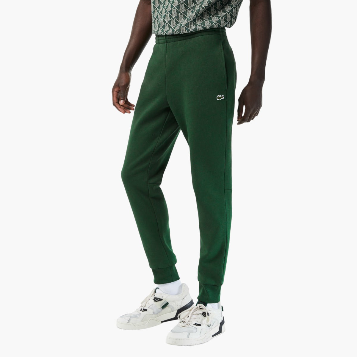 Lacoste Cotton Fleece Lounge jogger Pants in Green for Men