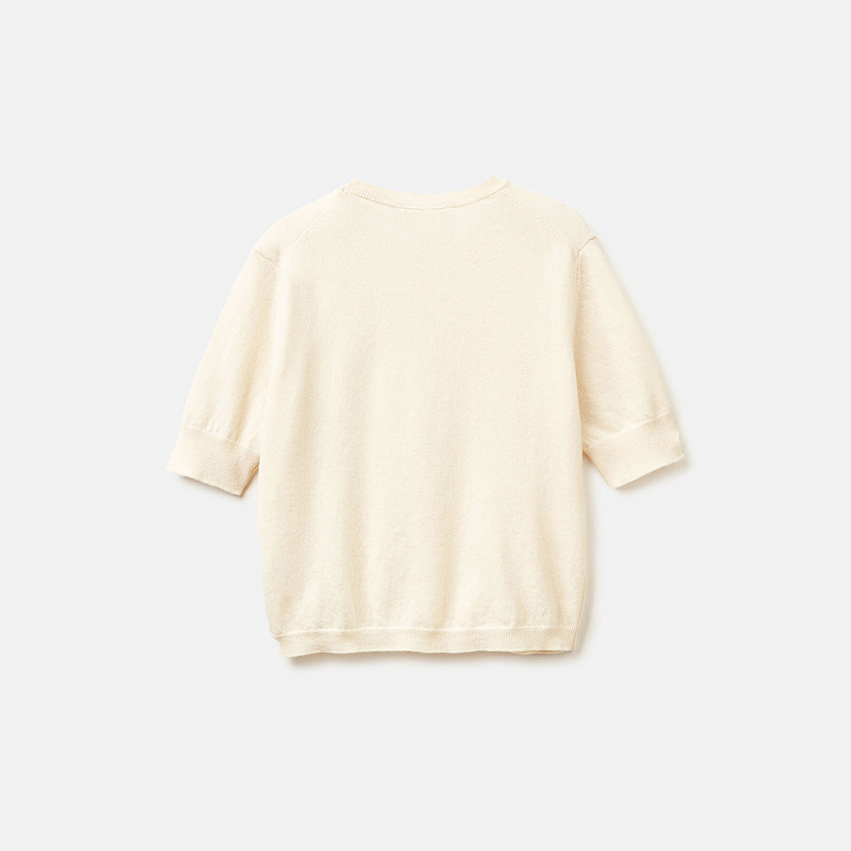 United Colors Of Benetton Woman Cream Short Sleeve Sweater In Pure Merino Wool | LEVISONS