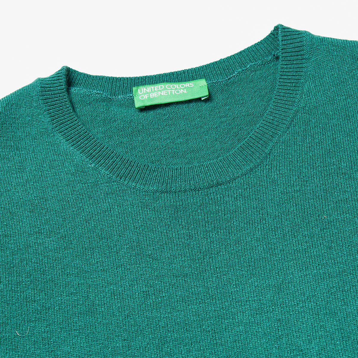 United Colors Of Benetton Woman Green Short Sleeve Sweater In Pure Merino Wool | LEVISONS