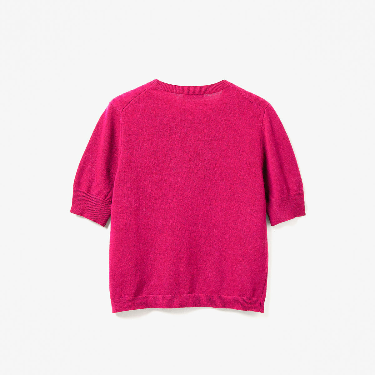 United Colors Of Benetton Woman Fuchsia Short Sleeve Sweater In Pure Merino Wool | LEVISONS