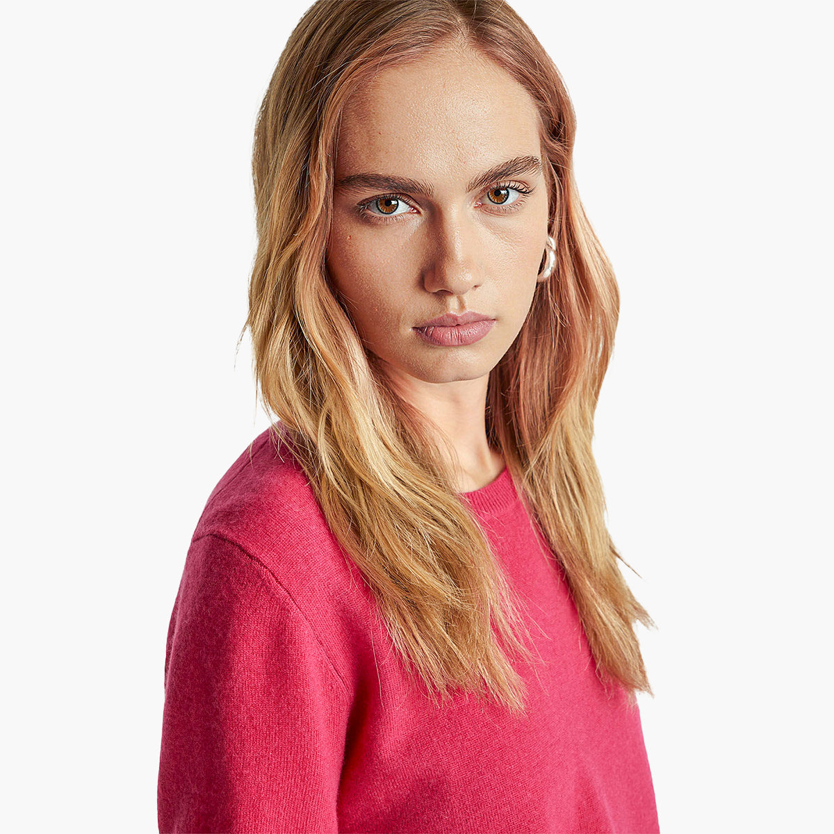 United Colors Of Benetton Woman Fuchsia Short Sleeve Sweater In Pure Merino Wool | LEVISONS