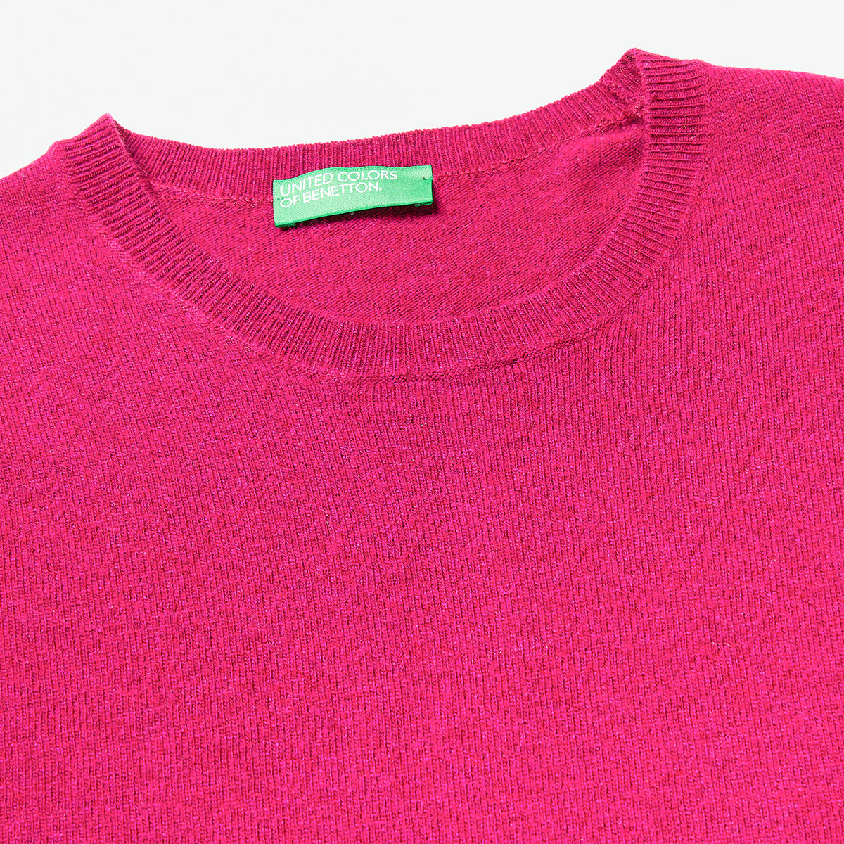 United Colors Of Benetton Woman Fuchsia Short Sleeve Sweater In Pure Merino Wool | LEVISONS