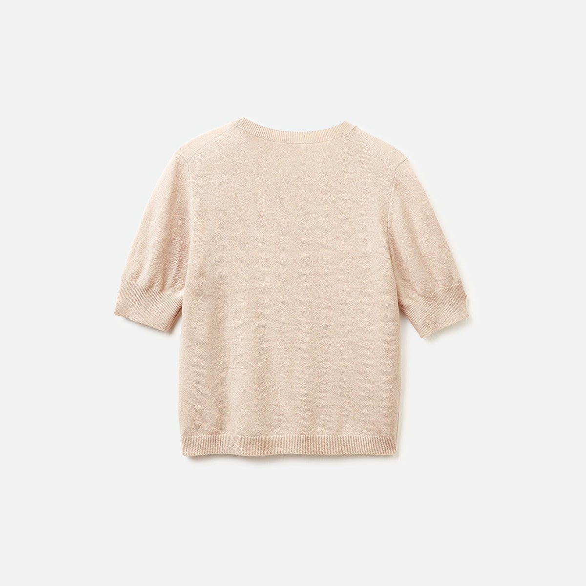 United Colors Of Benetton Woman Beige Short Sleeve Sweater In Pure Merino Wool | LEVISONS