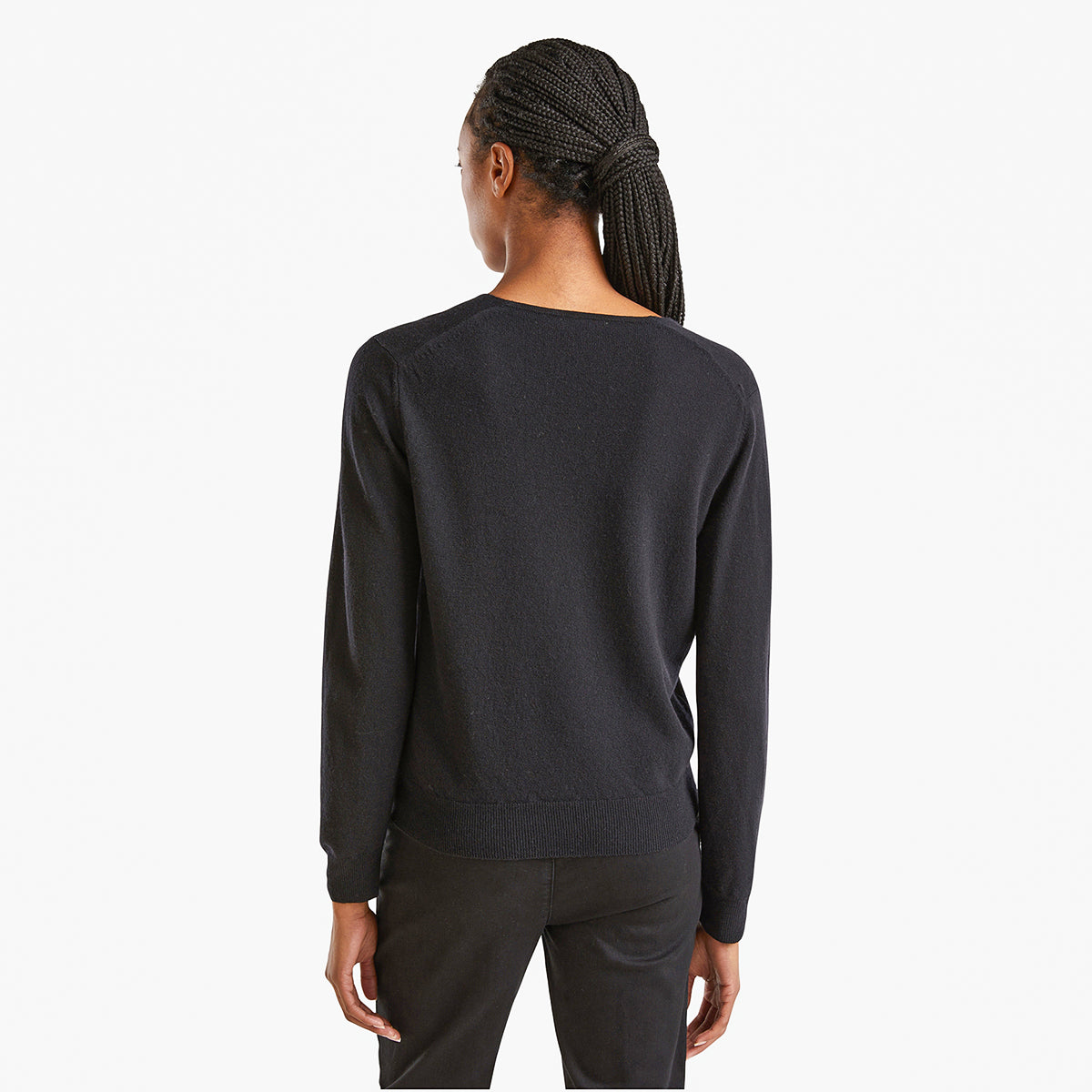 United Colors Of Benetton Woman Black V-Neck Sweater In Pure Merino Wool | LEVISONS