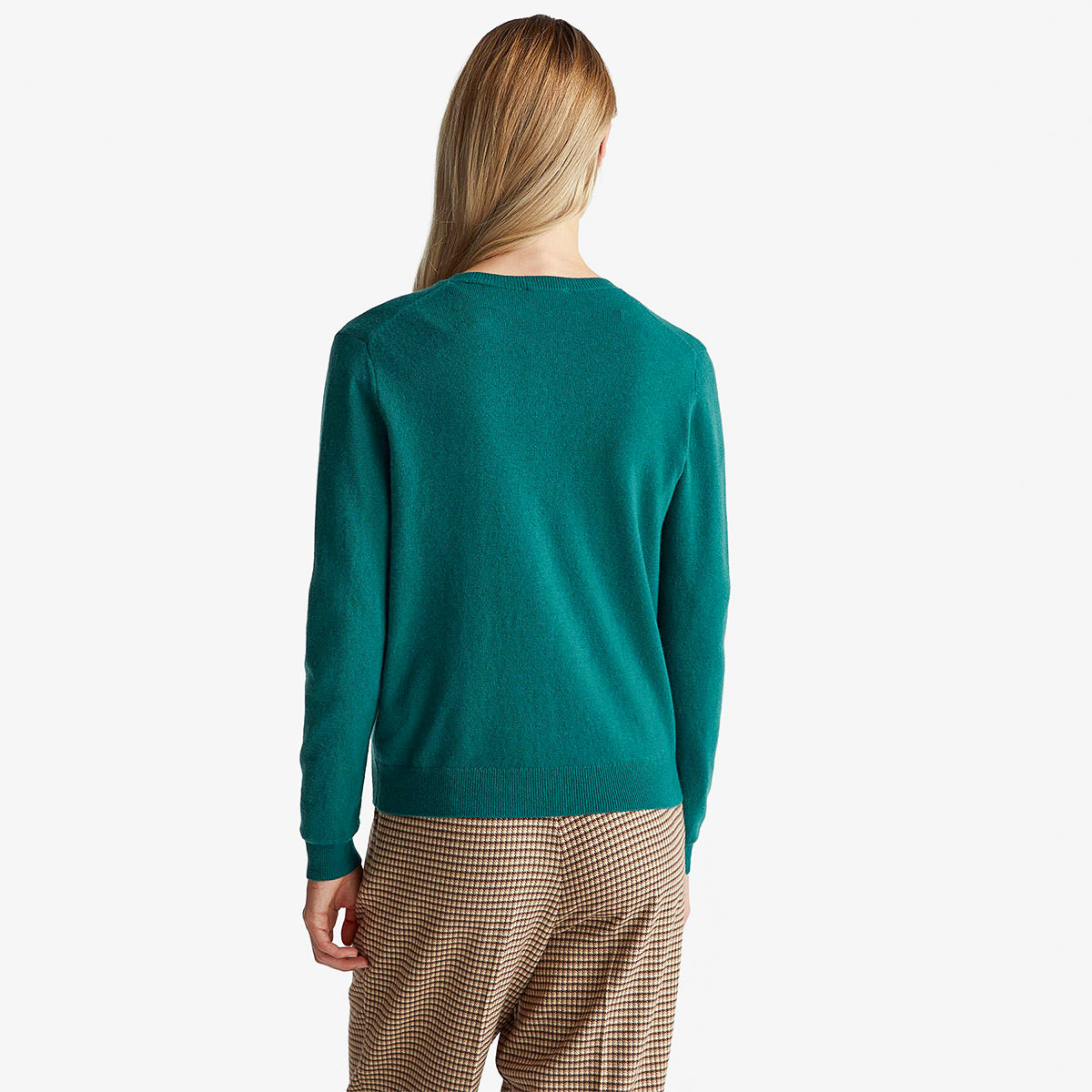 United Colors Of Benetton Woman Green Crew Neck Cardigan In Pure Merino Wool | LEVISONS