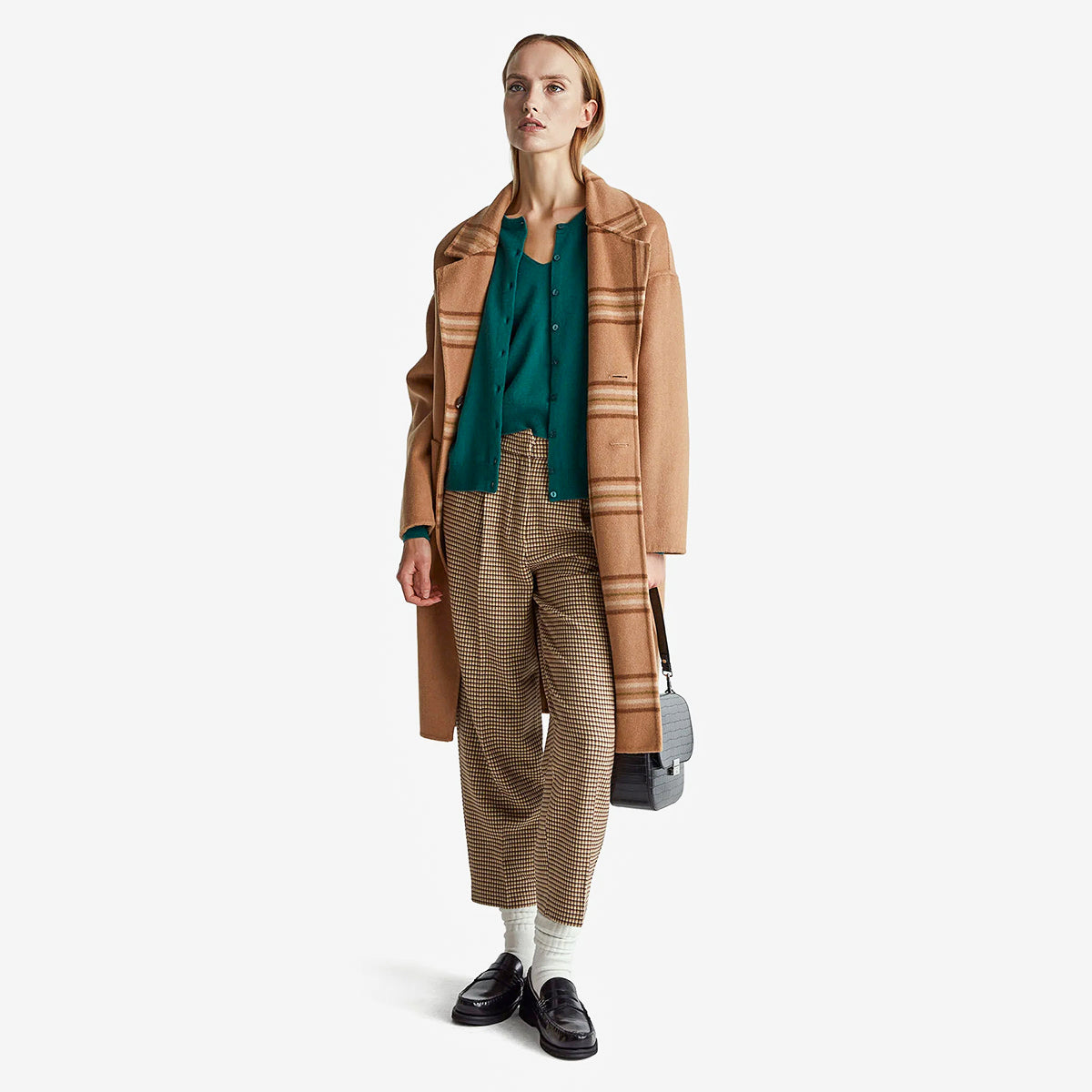 United Colors Of Benetton Woman Green Crew Neck Cardigan In Pure Merino Wool | LEVISONS