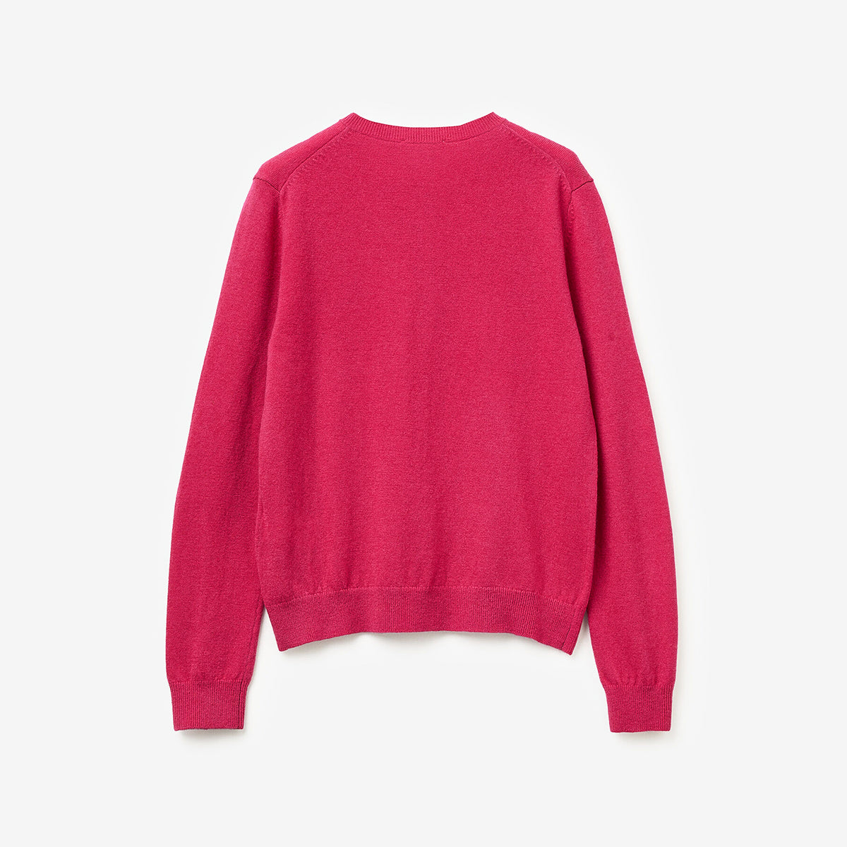 United Colors Of Benetton Woman Fuchsia Crew Neck Cardigan In Pure Merino Wool | LEVISONS