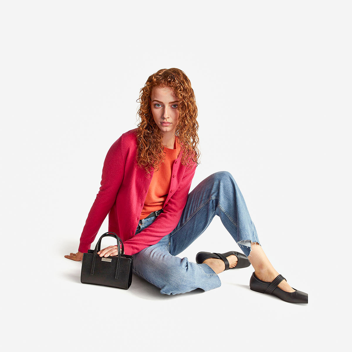 United Colors Of Benetton Woman Fuchsia Crew Neck Cardigan In Pure Merino Wool | LEVISONS