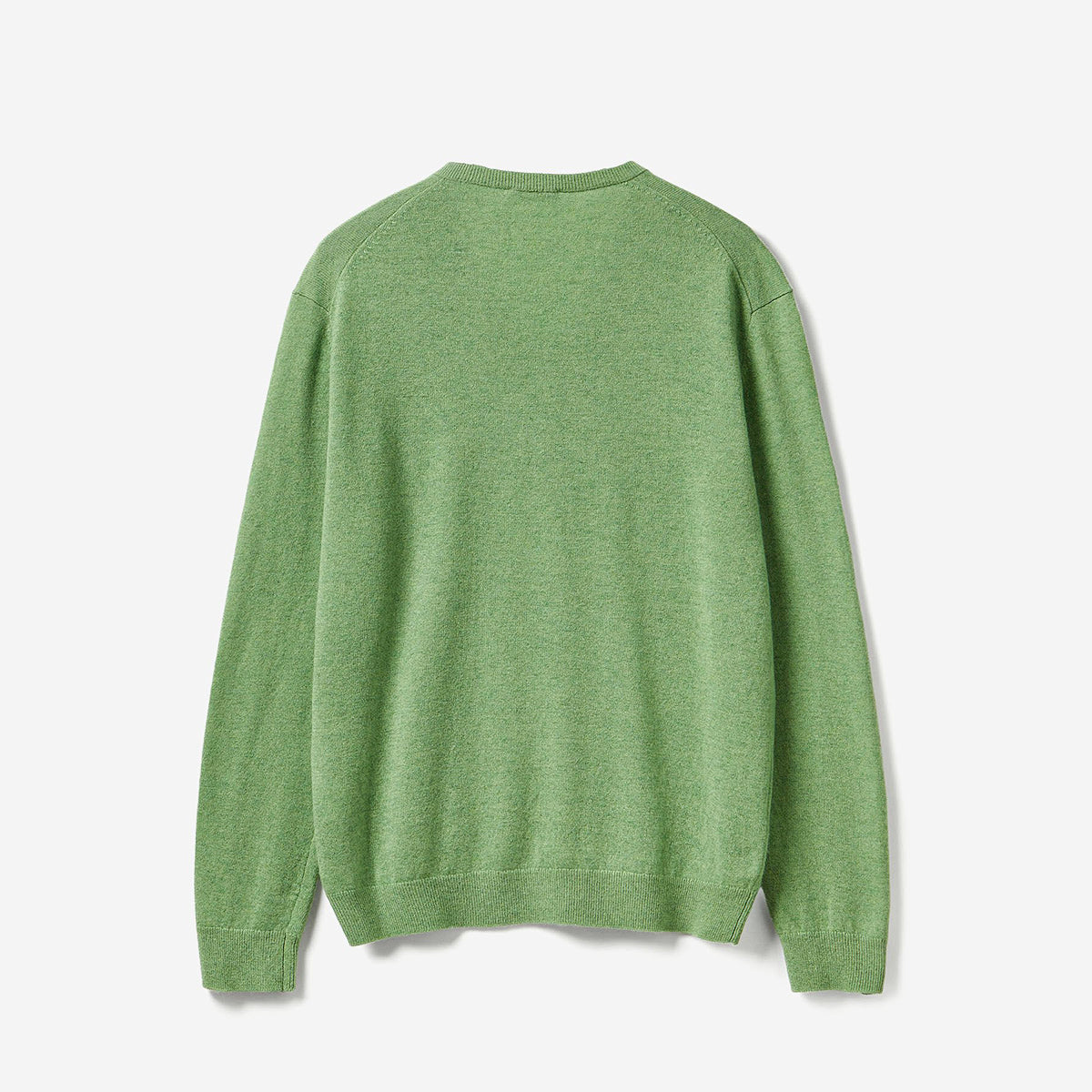 United Colors Of Benetton Man Light Marl Green V-Neck Sweater In Pure Merino Wool | LEVISONS