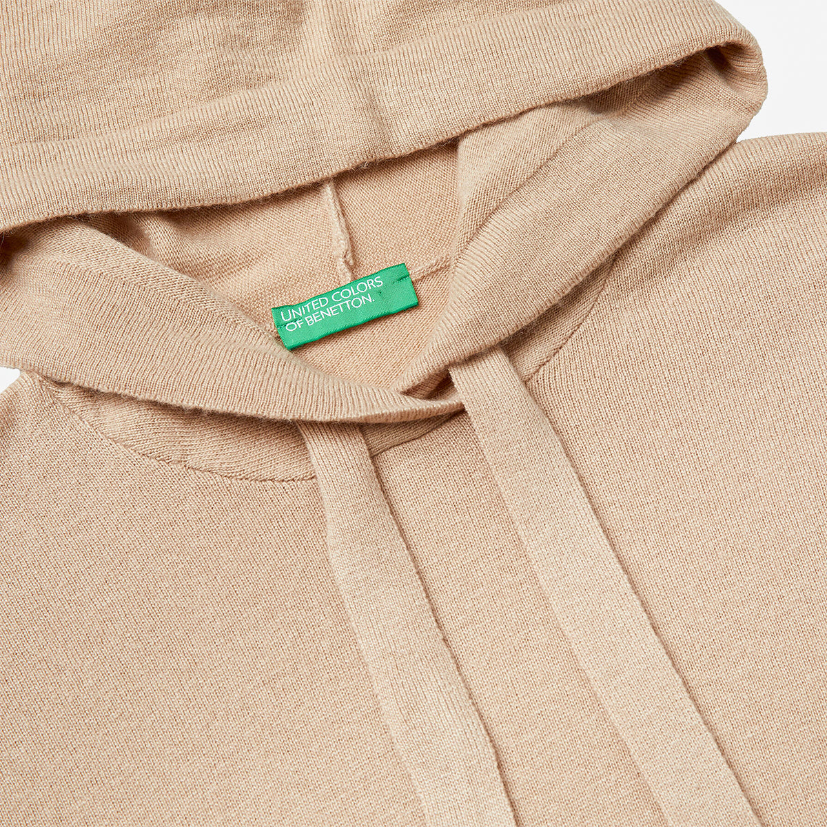 United Colors Of Benetton Woman Beige Cashmere Blend Sweater With Hood | LEVISONS