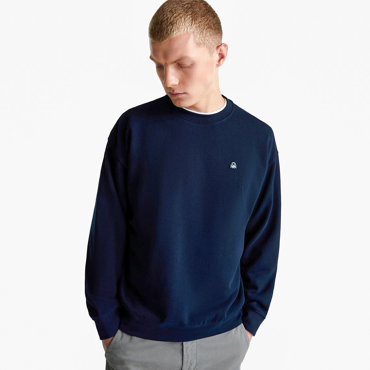 United Colors Of Benetton Man Sweatshirt With Logo Patch | LEVISONS