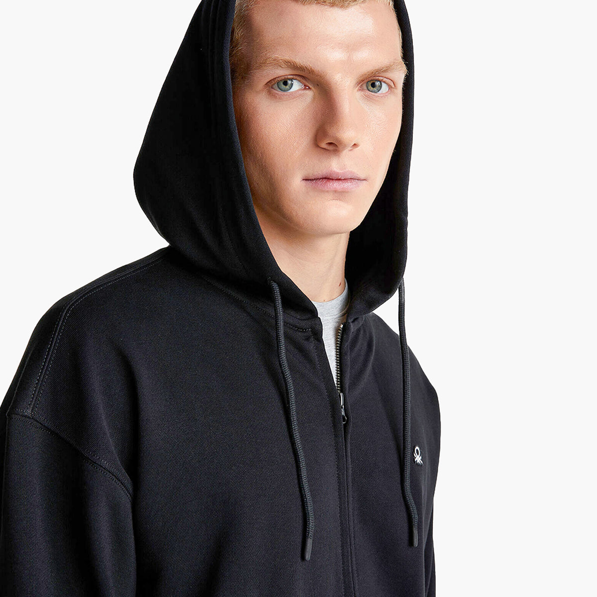 United Colors Of Benetton Man Zip-Up Hoodie In Cotton | LEVISONS