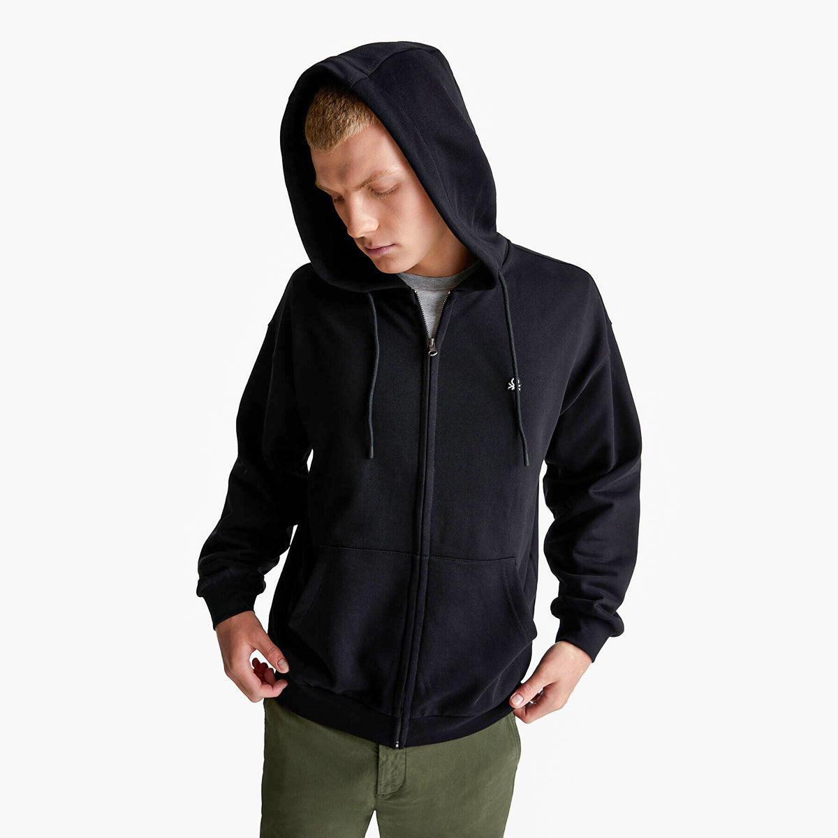 United Colors Of Benetton Man Zip-Up Hoodie In Cotton | LEVISONS