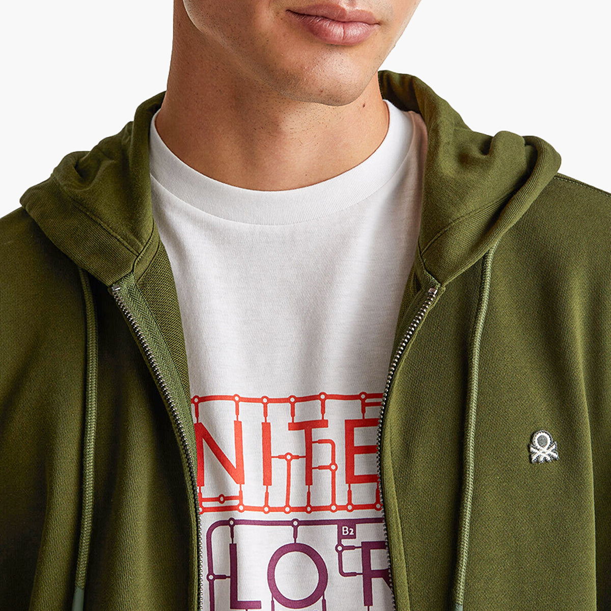 United Colors Of Benetton Man Zip-Up Hoodie In Cotton | LEVISONS