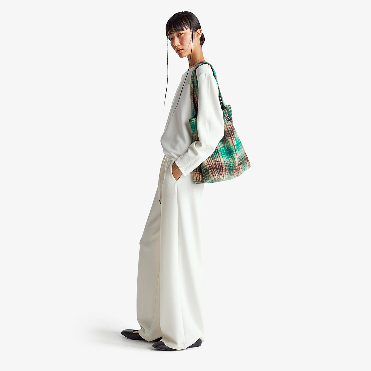 United Colors Of Benetton Woman Wide Trousers In Stretch Modal | LEVISONS