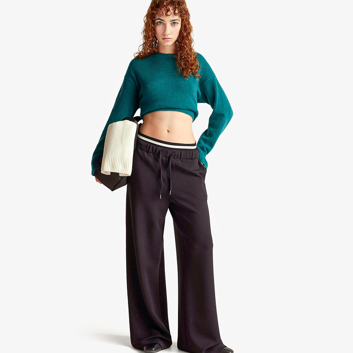 United Colors Of Benetton Woman Wide Trousers In Stretch Modal | LEVISONS