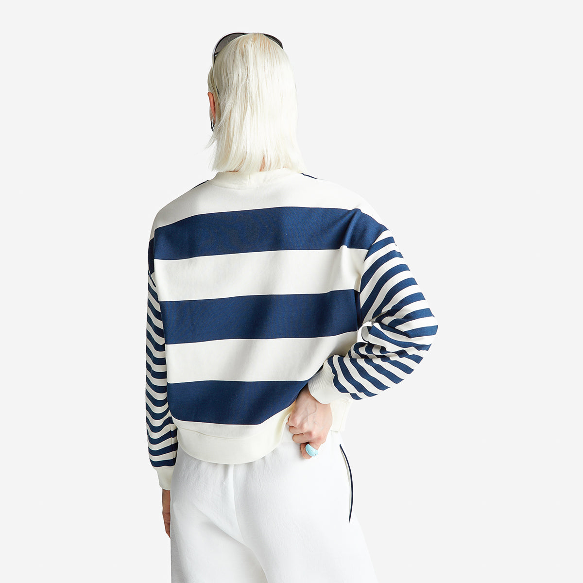 United Colors Of Benetton Woman Striped Crew Neck Hoodie | LEVISONS