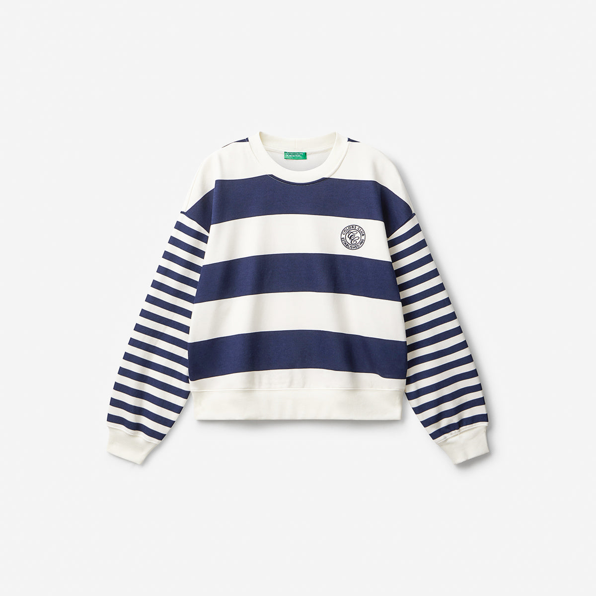 United Colors Of Benetton Woman Striped Crew Neck Hoodie | LEVISONS