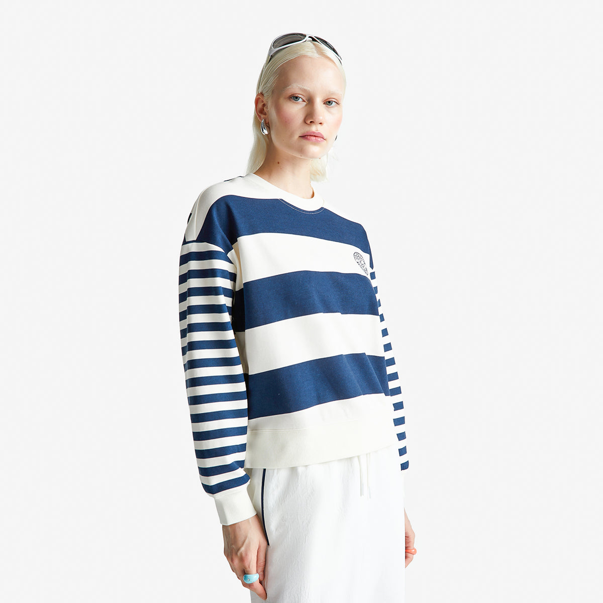 United Colors Of Benetton Woman Striped Crew Neck Hoodie | LEVISONS